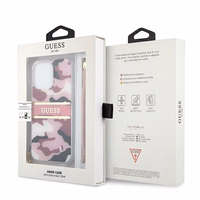Guess GUHCP13XKCABPI iPhone 13 Pro Max 6.7" rožinis/rožinis kietas dėklas Camo Dirželis Kolekcija