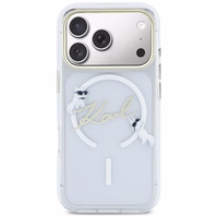 Karl Lagerfeld IML Choupettes Karl Script Logo MagSafe Dėklas for iPhone 17 Pro Max - Clear