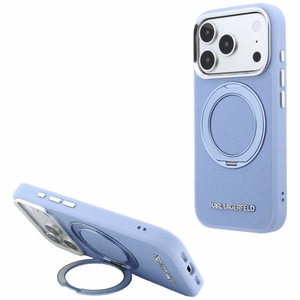 Šviesiai mėlynas KARL LAGERFELD dėklas IPHONE 18 Pro/17 Pro (Saffiano Classic Logo), suderinamas su MagSafe