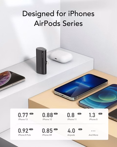 VEGER Išorinė baterija 5000 mAh su įmontuota jungtimi Lightning PD QC3.0 3A 20W PlugOn (W0556P) juoda