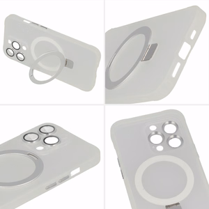 Tel Protect Magical magnetinis MagSafe dėklas su stovu Iphone 15 Plus, sidabrinis