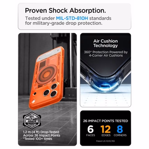 Spigen Ultra Hybrid MagSafe dėklas iPhone 18 Pro / 17 Pro, oranžinis