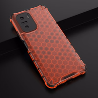 Honeycomb dėklas šarvuotas dėklas su TPU buferiu Xiaomi Redmi K40 Pro+ / K40 Pro / K40 / Poco F3 raudonas