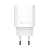 JELLICO tinklinis įkroviklis EU53 PD 30W 1xUSB-C + laidas USB-C - Lightning Baltas