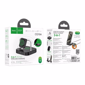 Беспроводное зарядное устройство Hoco 3in1 3A 5W совместимое с Apple Watch CQ16A чёрное