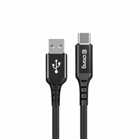 Crong Armor Link - 60W PD 3A USB-A to USB-C laidas 25cm (juodas)