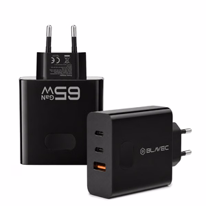 Blavec sieninis įkroviklis BC-11 GaN - USB + 2xType C - QC PD 65W 3A (TCBC11G-U2CB653A) juodas