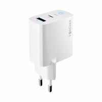 "Forever TC-06-45AC GaN PD QC įkroviklis 1x USB-C 1x USB 45W baltas