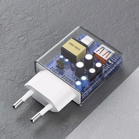 GaN Dudao A30EUL 30W USB-A / USB-C sieninis įkroviklis + USB-C - Lightning kabelis - baltas