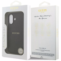 Guess Grūdėtas Žiedas Magnetinis dėklas telefonui iPhone 17 - juodas