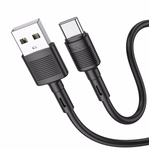 Hoco X83 USB-A – USB-C kabelis Cable USB A to USB C Hoco 3A 1 m X83, juodas, 1 m, 3A