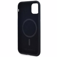 Karl Lagerfeld Silikoninis Karl&Choupette Magnetinis dėklas iPhone 11 / Xr - juodas