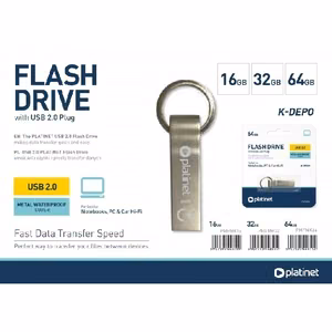 Atmintinė Platinet Metal Waterproof 16GB USB 2.0