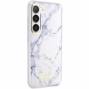 Guess GUHCS23MPCUMAH S23+ S916 baltas/baltas kietas dėklas Marble