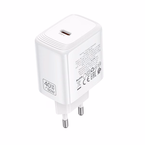 Borofone BN33 Fuente GaN USB-C tinklo įkroviklis QC3.0 PD 40W baltas