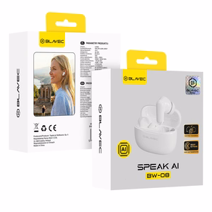 Blavec Bluetooth TWS Ausinės BW-08 Speak AI baltos