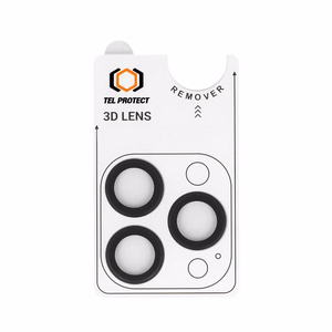 Tel Protect 3D Lens juodi grūdinti apsauginiai stiklai Apple iPhone 18 Pro / 18 Pro Max kameros lęšiams (3 vnt.)