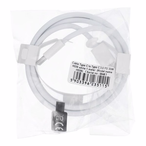 Kabelis Type C į Type C PD QC3.0 3A 30W HD26 1 m baltas