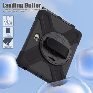 JM Rugged Case Grip dėklas Samsung Galaxy Tab Active Pro/ Active4 Pro/ Active5 Pro su dirželiu juodas
