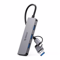 Orico YSA5-U3 USB-A/USB-C Hub prijungimo stotelė 3x USB-A 2.0 + 1x USB-A 3.0 - pilka