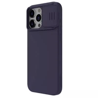 Dėklas Nillkin CamShield Silky Silicone Apple iPhone 15 Pro Max tamsiai violetinis