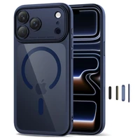 Tech-Protect Magpeak MagSafe CC dėklas telefonui iPhone 17 Pro - skaidriai tamsiai mėlynas