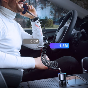Automobilinis įkroviklis Joyroom „JR-CL25" juodas 17W (2xQC3.0 / su LED apšvietimu) + „Lightning" laidas 150cm
