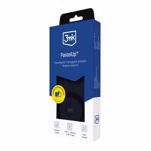3mk PastelUp 10000mAh 22.5W USB 1A1C Išorinė baterija (f) - juoda