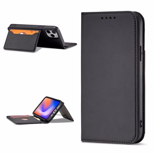 Magnetinis dėklas kortelėms iPhone 12 Pro Max dėklas kortelių piniginė kortelių laikiklis juodas
