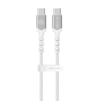 Blavec Cable Raptor braided - Type C to Type C - PD 60W 3A 2 metres Apple CarPlay/Android Auto (CRA-CC3WS20) white-silver