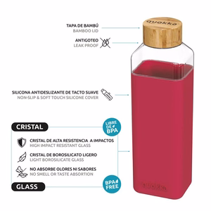 Quokka Storm stiklinė gertuvė, 700 ml, kaštoninė