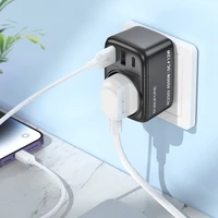 Borofone Wall charger BAC14 Wide - 2xUSB + Type C + outlet - 12W black