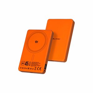Blavec išorinė baterija 10000mAh BJ-05 Ultra Fast 16mm - Type C - Qi2.2 25W + PD 45W magnetinė indukcinė Magsafe 2 in 1 (PBBJ05-QI22MC10O) oranžinė aliuminis