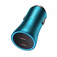 Įkroviklis automobilinis Baseus (CCJDZ-CC) (2xUSB-C 40W) mėlynas