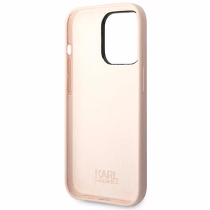 Karl Lagerfeld KLHCP14XSLCTPI iPhone 14 Pro Max 6.7 "kietas dėklas šviesiai rožinis / šviesiai rožinis Silikoninis Choupette Kūnas