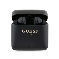 Guess Bluetooth ausinės GUTWSSU20ALEGK TWS + įkrovimo stotelė juodos su atspausdintu logotipu