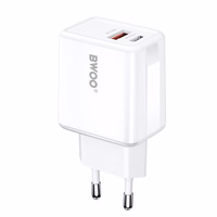 BWOO wall įkroviklis CDA182 QC 38W 1x USB-A + 1x USB-C baltas