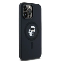 Karl Lagerfeld Silikoninis Karl&Choupette Magnetinis dėklas iPhone 14 Pro - juodas