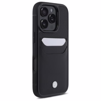 BMW odinis dėklas su kortelių skyriumi iPhone 16 Pro Max - juodas