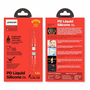 USB laidas Joyroom S-1224N9 raudonas Type-C / Lightning 120cm (iki 20W)