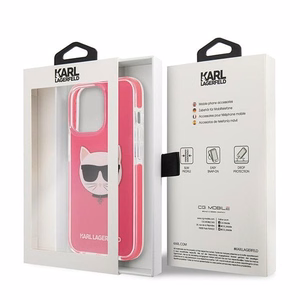 KARL LAGERFELD KLHCP13XTPECPI IPHONE 13 PRO MAX 6.7 "DĖKLAS FUCHSIA/FUSCHIA CHOUPETTE HEAD