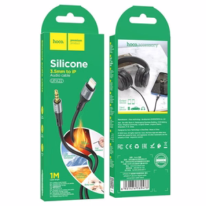 Cable AUX Jack 3,5 mm to Lightning Hoco 1 m UPA22 black