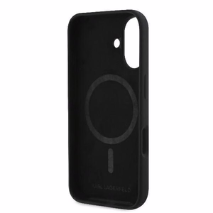 Karl Lagerfeld silikoninis Nauble Heads Print magnetinis dėklas telefonui iPhone 16 - juodas