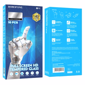 Borofone grūdintas apsauginis stiklas BF6 Diamond Armor viso ekrano HD Iphone 15 Pro telefonui - 10 vienetų rinkinys