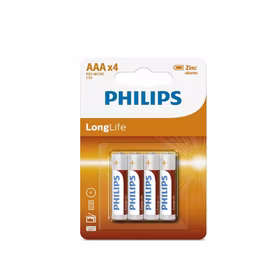 Akumuliatorius PHILIPS AAA LR03 LONGLIFE 4 vnt.