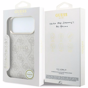 Guess Embossed 4G Classic MagSafe чехол для iPhone 17 Pro / 18 Pro — цвет: розовый