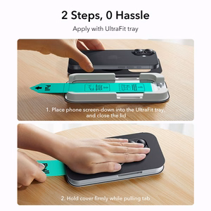 ESR UltraFit Apsauginio stiklo 2 vnt. rinkinys skirtas iPhone 16 Pro / 17 – skaidrus