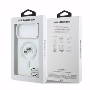 Dėklas Karl Lagerfeld IML K&CH Heads Metal Frame MagSafe Apple iPhone 18 Pro Max