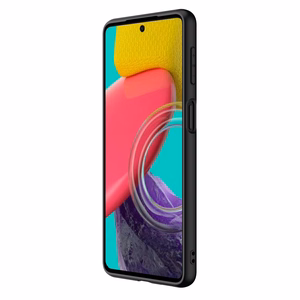 Nillkin Tekstūrinis dėklas patvarus sustiprintas dėklas su geliniu rėmu ir nailonine nugarėle Samsung Galaxy M53 5G juodas
