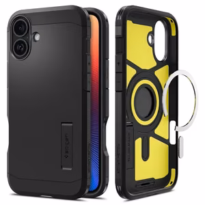 Spigen Tough Armor Magnetinis dėklas su stovu iPhone 16 - juodas